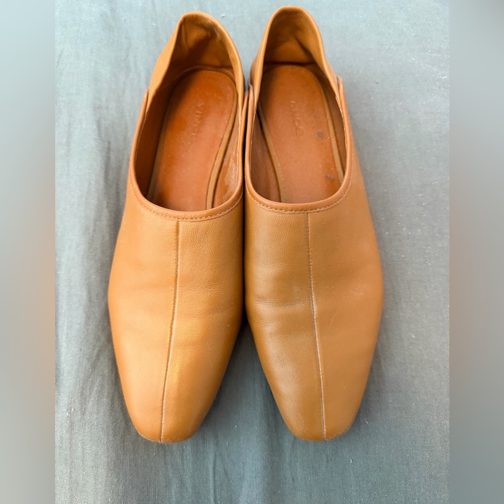 Vince Branine Square Toe Slip-On Leather Loafers
